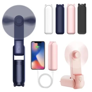 XIAOTREE Portable Mini Handheld Fan Small Pocket Fan USB Rechargeable Battery Fan Folding Cooling USB Hand Fan with Power Bank - AliExpress